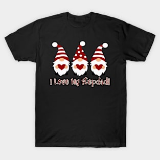 I Love My Stepdad with Love Gnomes T-Shirt